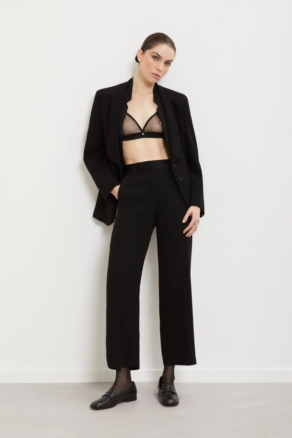 Ottod'Ame Pantalone palazzo ricamato a mano mod. TP9945  AI25 Ottod'Ame