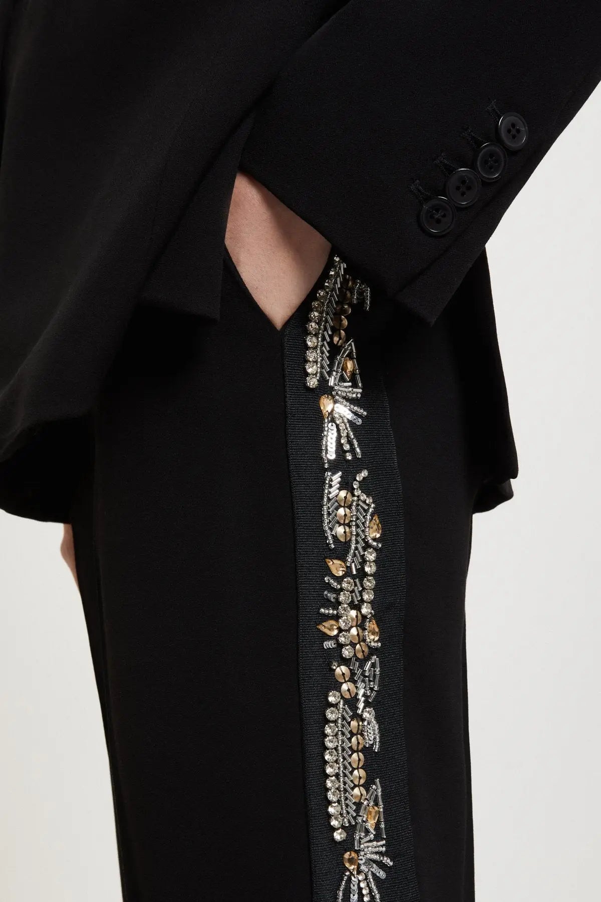 Ottod'Ame Pantalone palazzo ricamato a mano mod. TP9945  AI25 Ottod'Ame