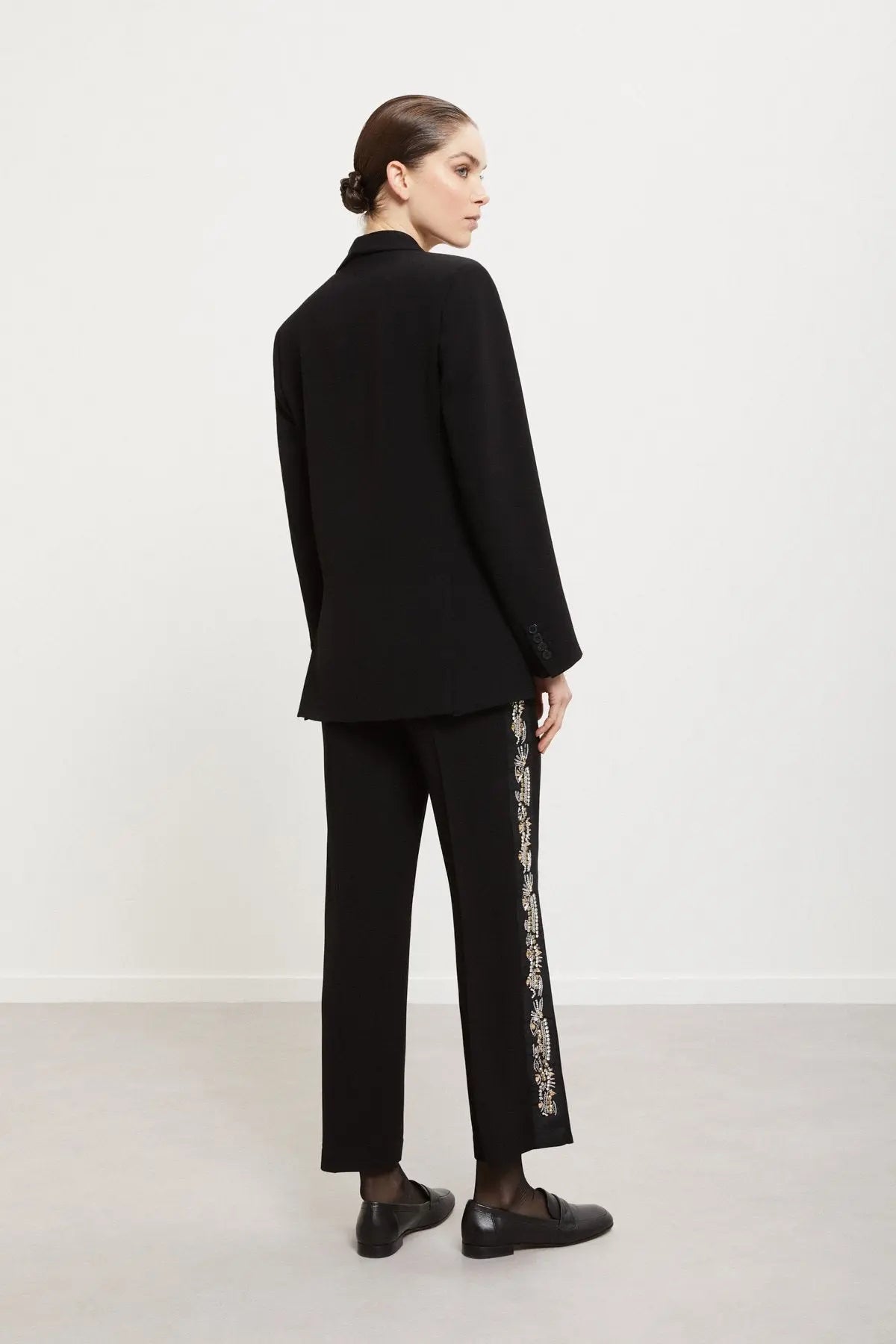 Ottod'Ame Pantalone palazzo ricamato a mano mod. TP9945  AI25 Ottod'Ame