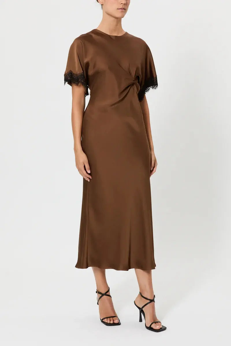 Pink Memories Abito in viscosa  con dettagli in pizzo mod 11915 AI25 Pink Memories