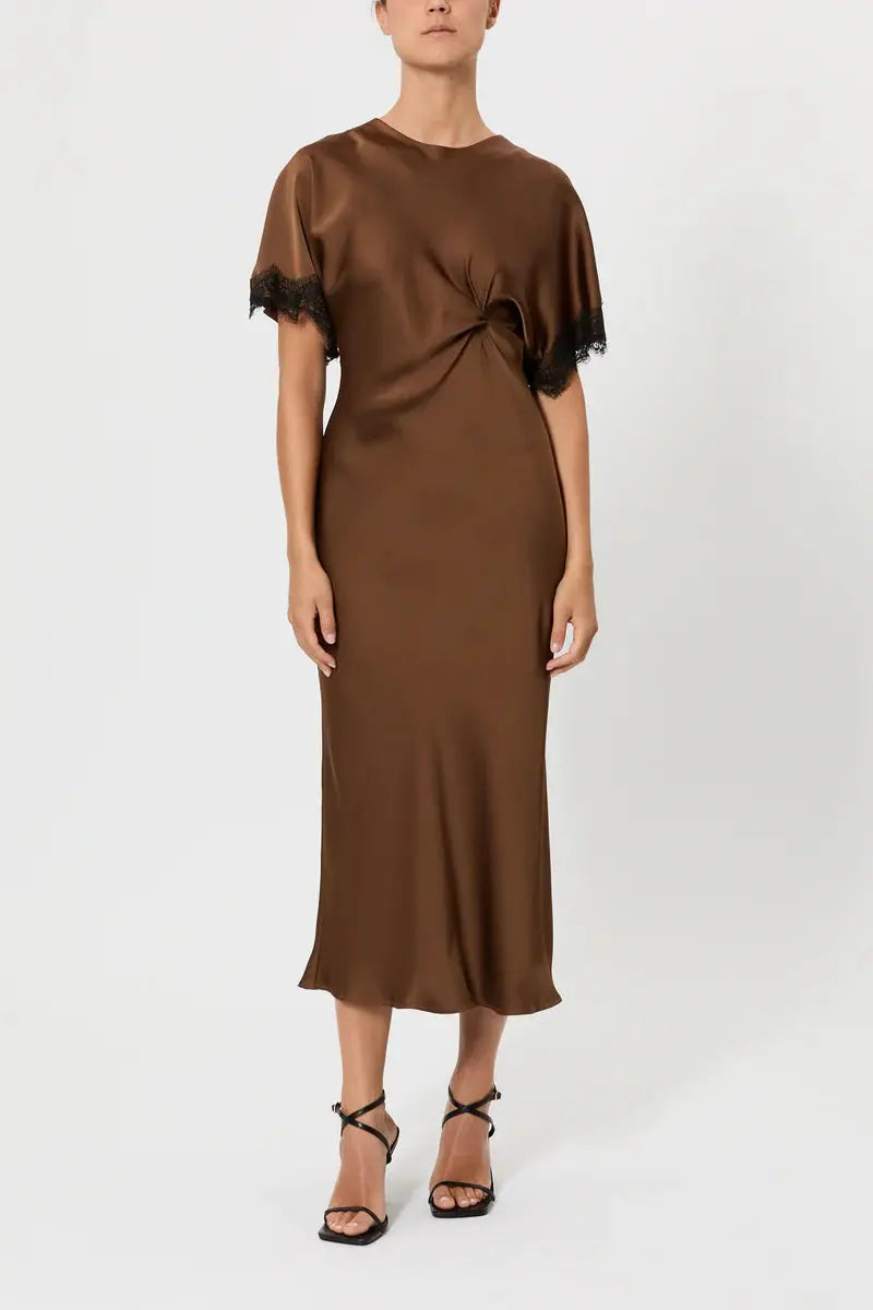 Pink Memories Abito in viscosa  con dettagli in pizzo mod 11915 AI25 Pink Memories