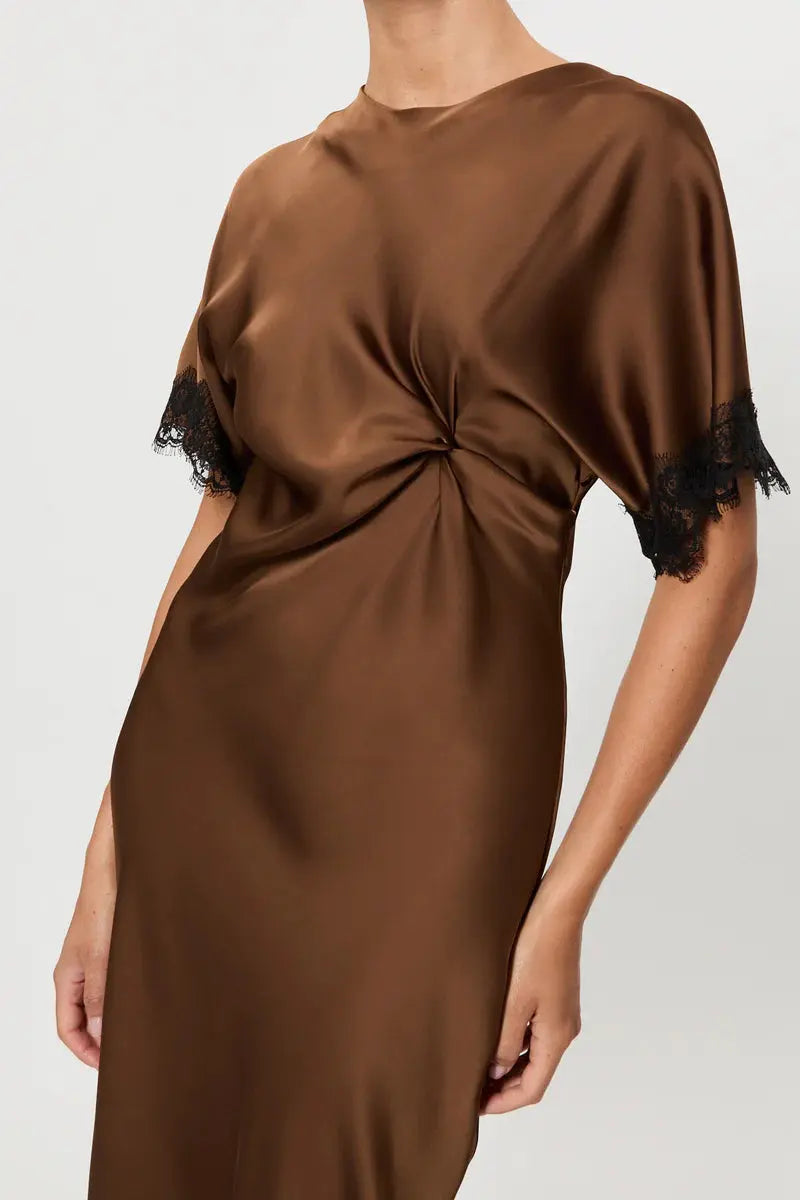 Pink Memories Abito in viscosa  con dettagli in pizzo mod 11915 AI25 Pink Memories