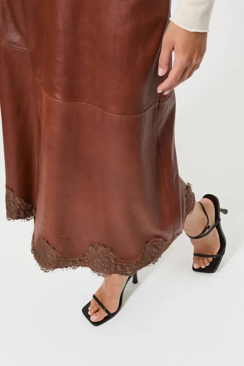 Pink Memories Gonna in pelle con dettaglio in pizzo mod 11942 AI25 Pink Memories