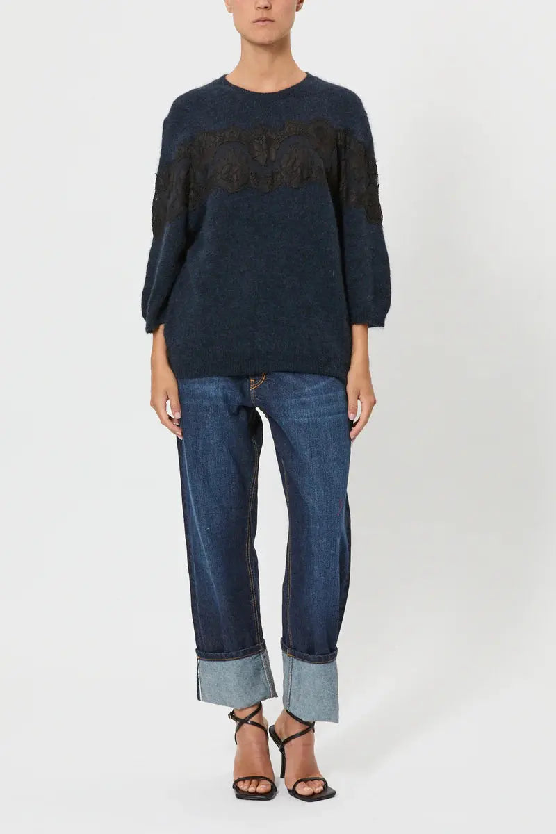 Pink Memories Maglia in lana con pizzo mod 11957 AI25 Pink Memories