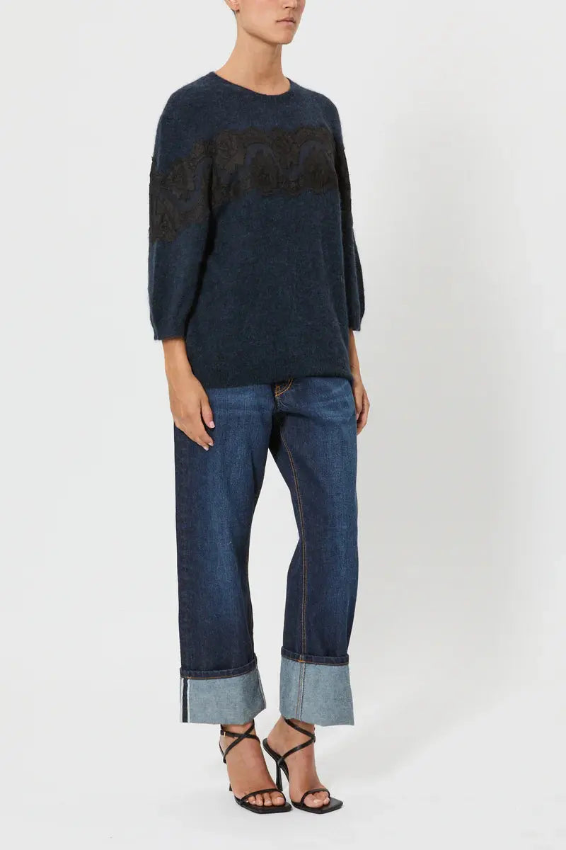 Pink Memories Maglia in lana con pizzo mod 11957 AI25 Pink Memories