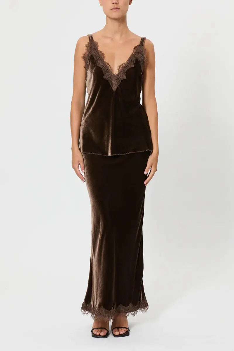 Pink Memories Top in velluto con pizzo mod 11935 AI25 Pink Memories