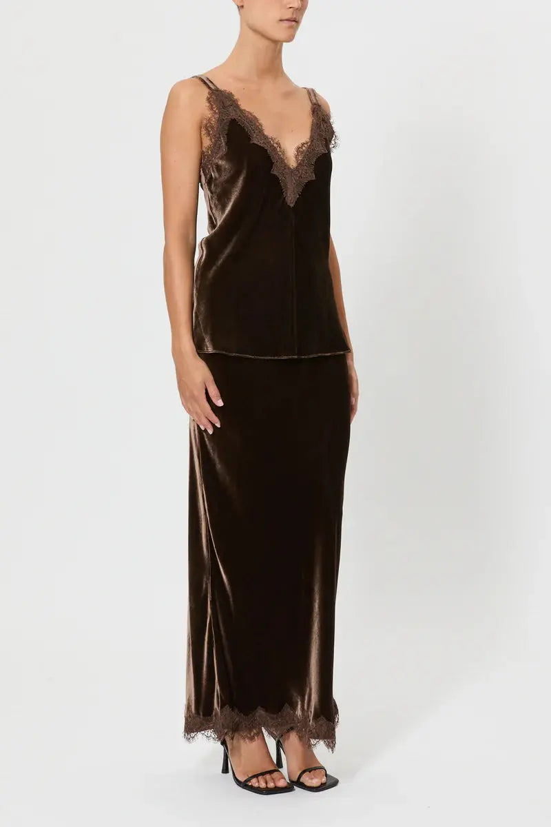 Pink Memories Top in velluto con pizzo mod 11935 AI25 Pink Memories