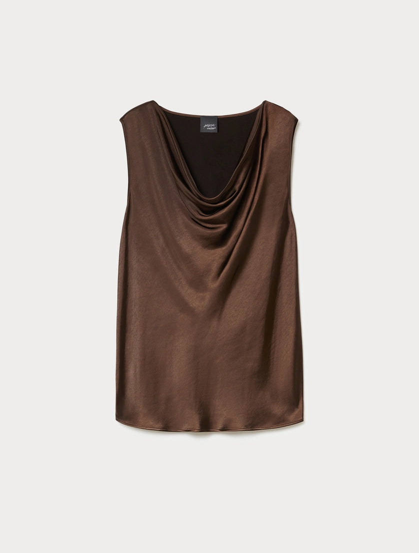 Persona Marina Rinaldi Top in raso con scollo drappeggiato PMRQuiete PE26 Persona by Marina Rinaldi