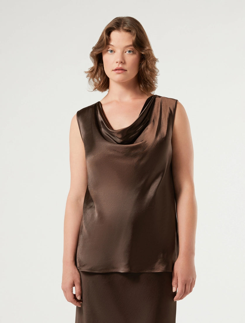 Persona Marina Rinaldi Top in raso con scollo drappeggiato PMRQuiete PE26 Persona by Marina Rinaldi