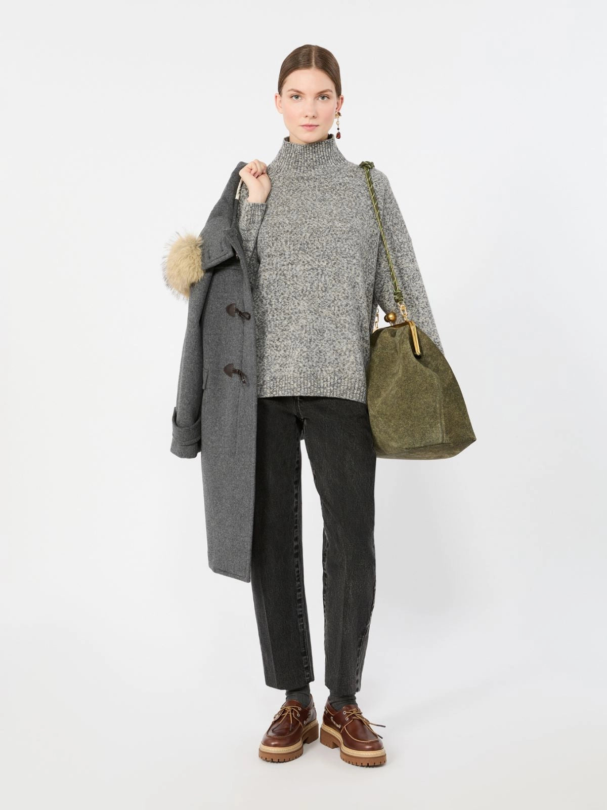 Weekend Max Mara Maglia dolcevita in filato di lana WKDBorgia, grigio medio  AI26 WeekendMaxMara