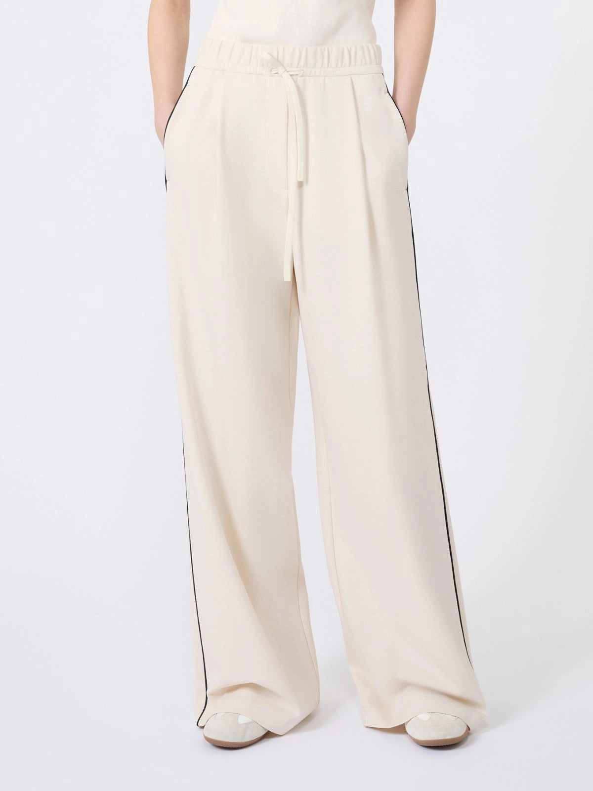Weekend Max Mara Pantalone ampio in jersey Milano WKDGodezia, avorio AI26 WeekendMaxMara