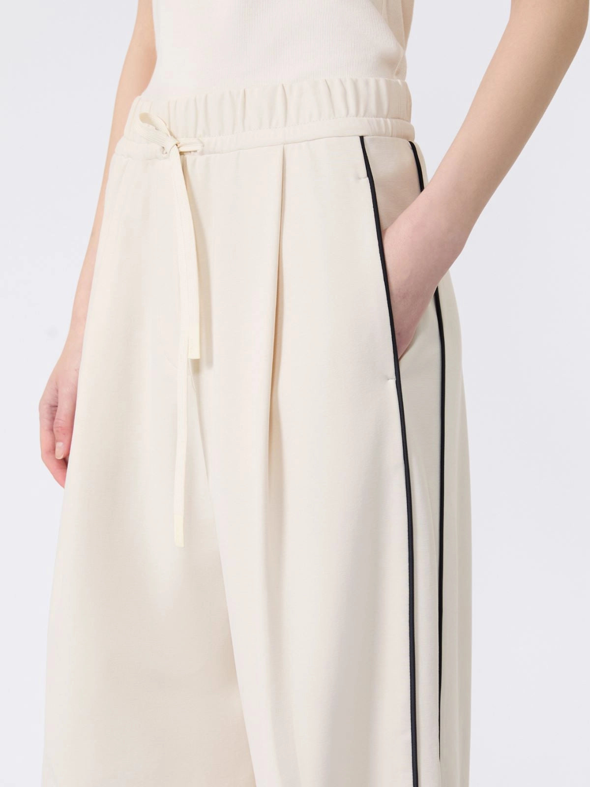 Weekend Max Mara Pantalone ampio in jersey Milano WKDGodezia, avorio AI26 WeekendMaxMara