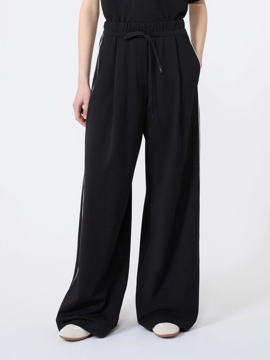 Weekend Max Mara Pantalone ampio in jersey Milano WKDGodezia, nero  AI26 WeekendMaxMara