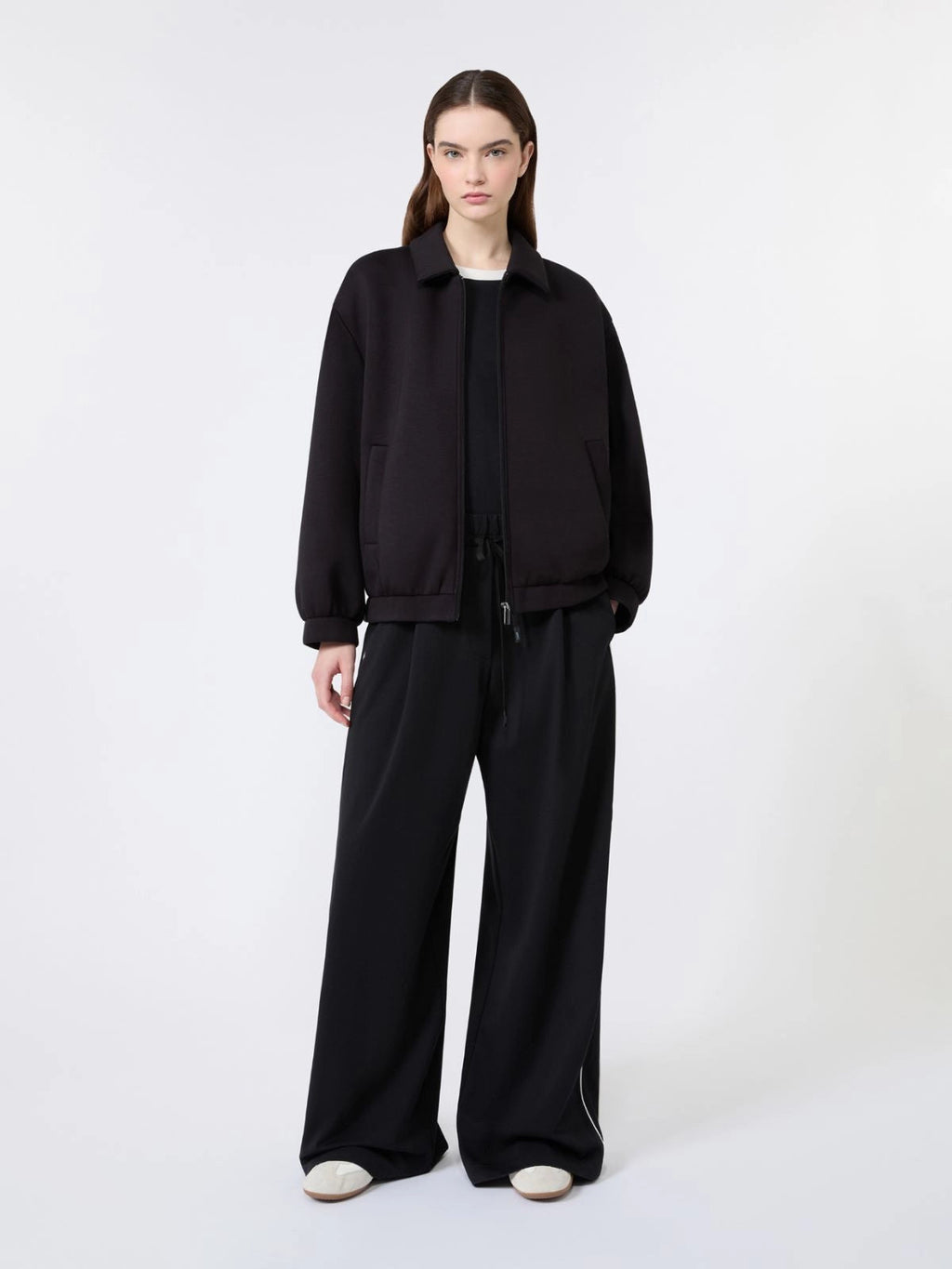 Weekend Max Mara Pantalone ampio in jersey Milano WKDGodezia, nero  AI26 WeekendMaxMara