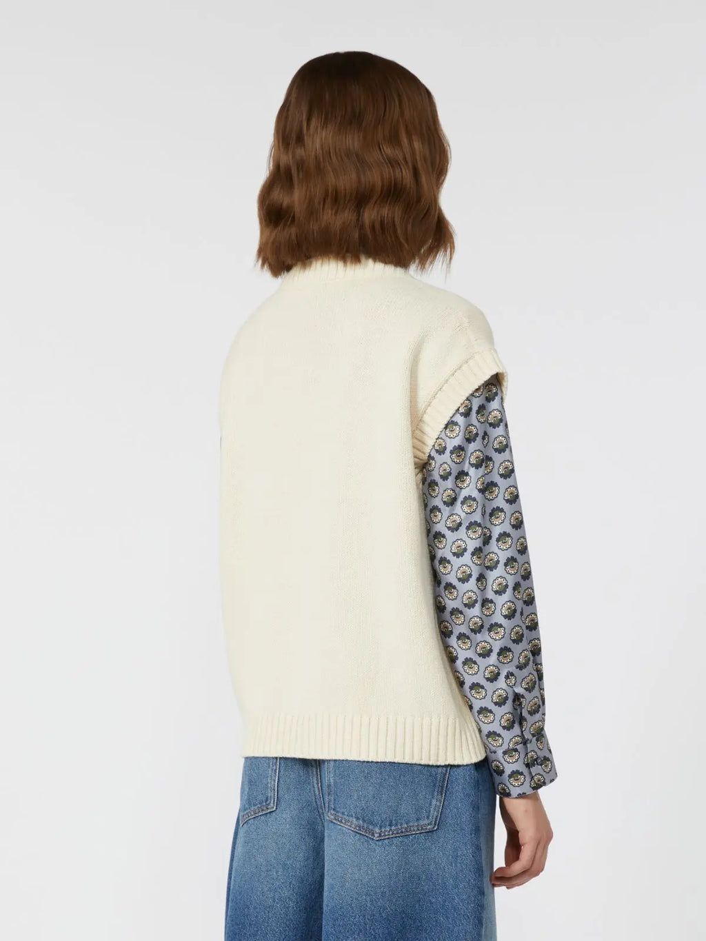 Weekend Max Mara Gilet intarsiato in misto cotone Crusca AI25 image 8