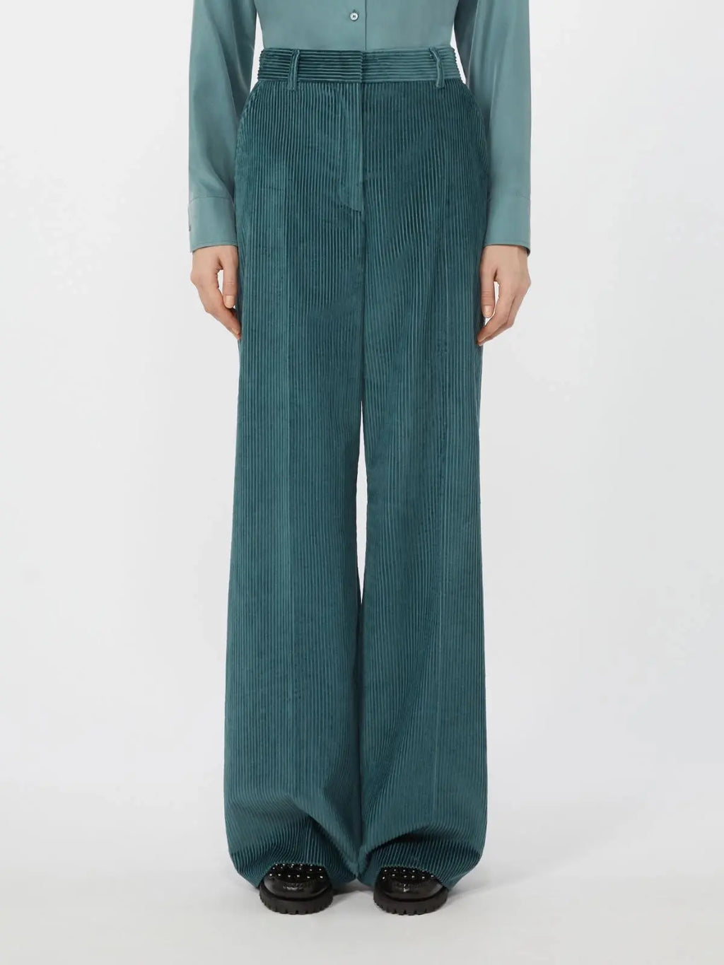 Weekend Max Mara Pantalone ampio in velluto a coste, petrolio Tania AI25 WeekendMaxMara