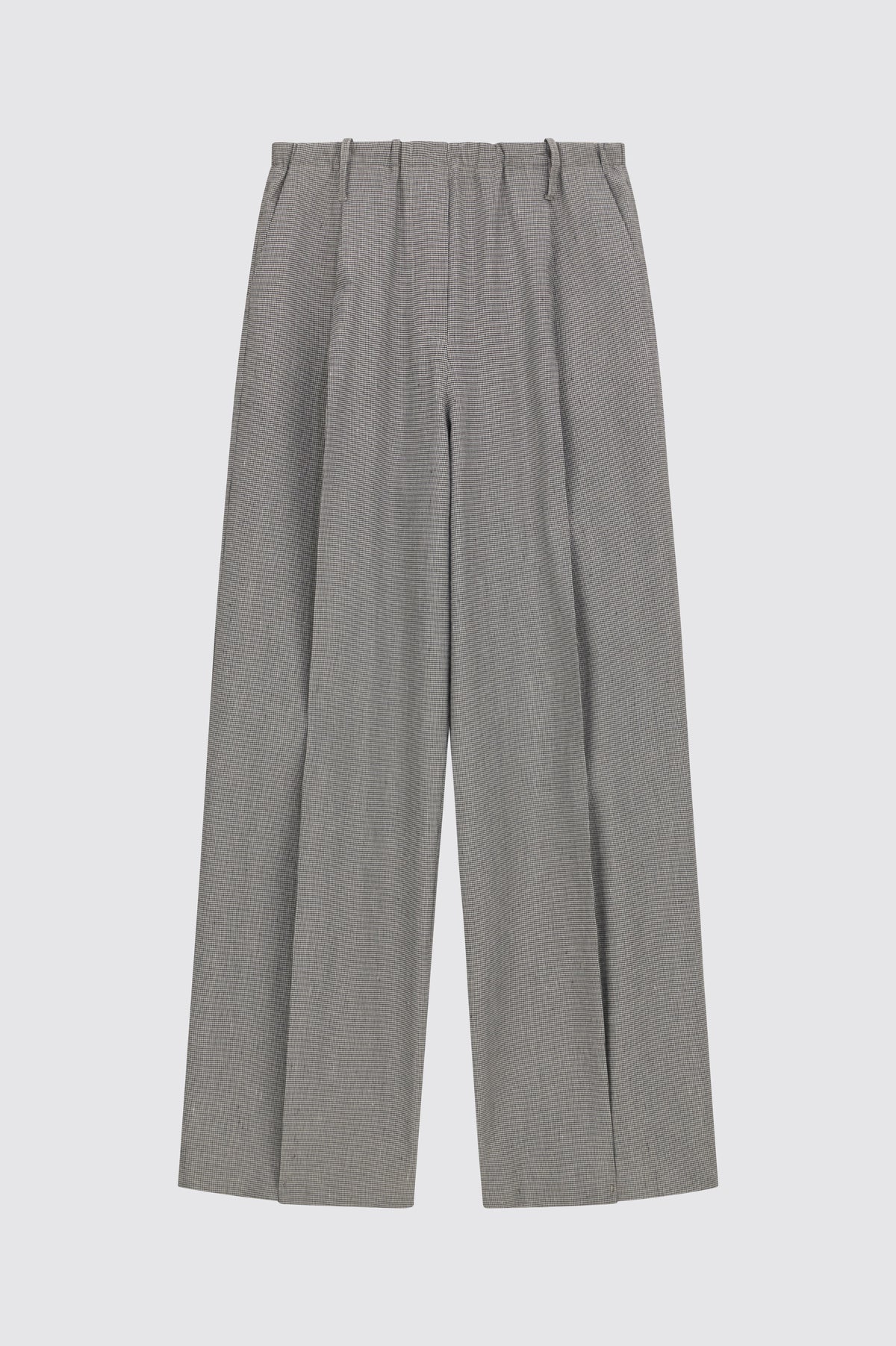 Liviana Conti Pantalone palazzo in micro pied de poule misto lino Arthur mod F6SP29 PE26 Liviana Conti