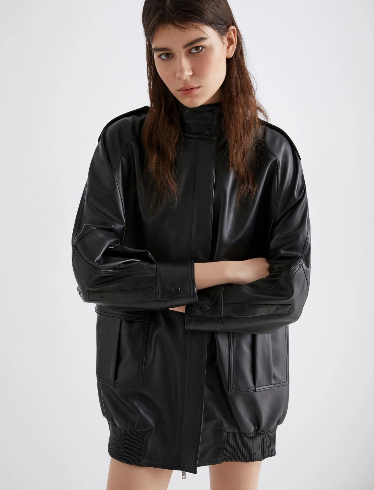 Marella Giaccone oversize in pelle Bessica AI25
