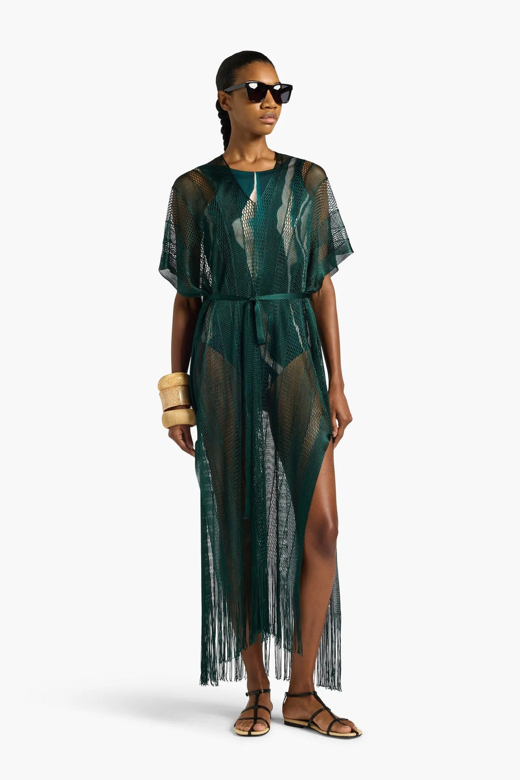 Liviana Conti Caftano lungo con frange lavorazione raschel Cintia mod. A6SF83 PE26 Liviana Conti