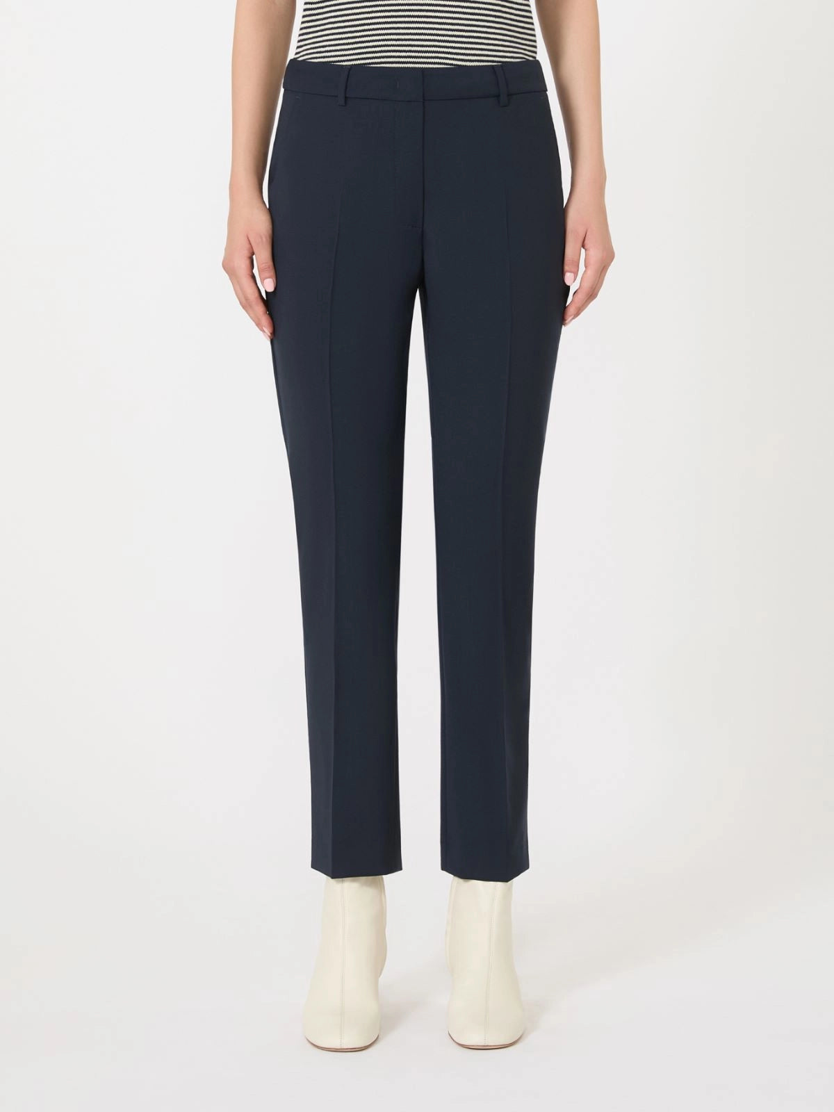 Weekend Max Mara Pantalone a sigaretta in tela di lana, blu Canon AI25