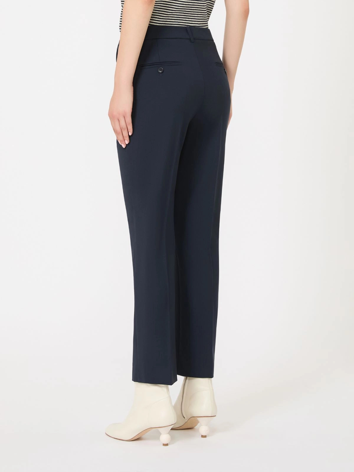 Weekend Max Mara Pantalone a sigaretta in tela di lana, blu Canon AI25