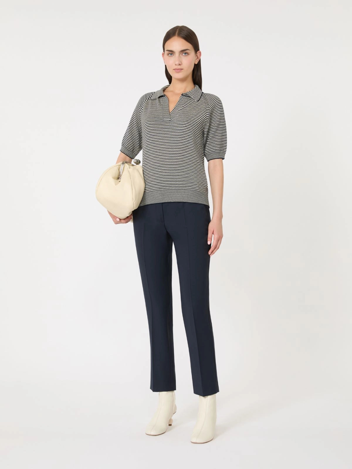 Weekend Max Mara Pantalone a sigaretta in tela di lana, blu Canon AI25