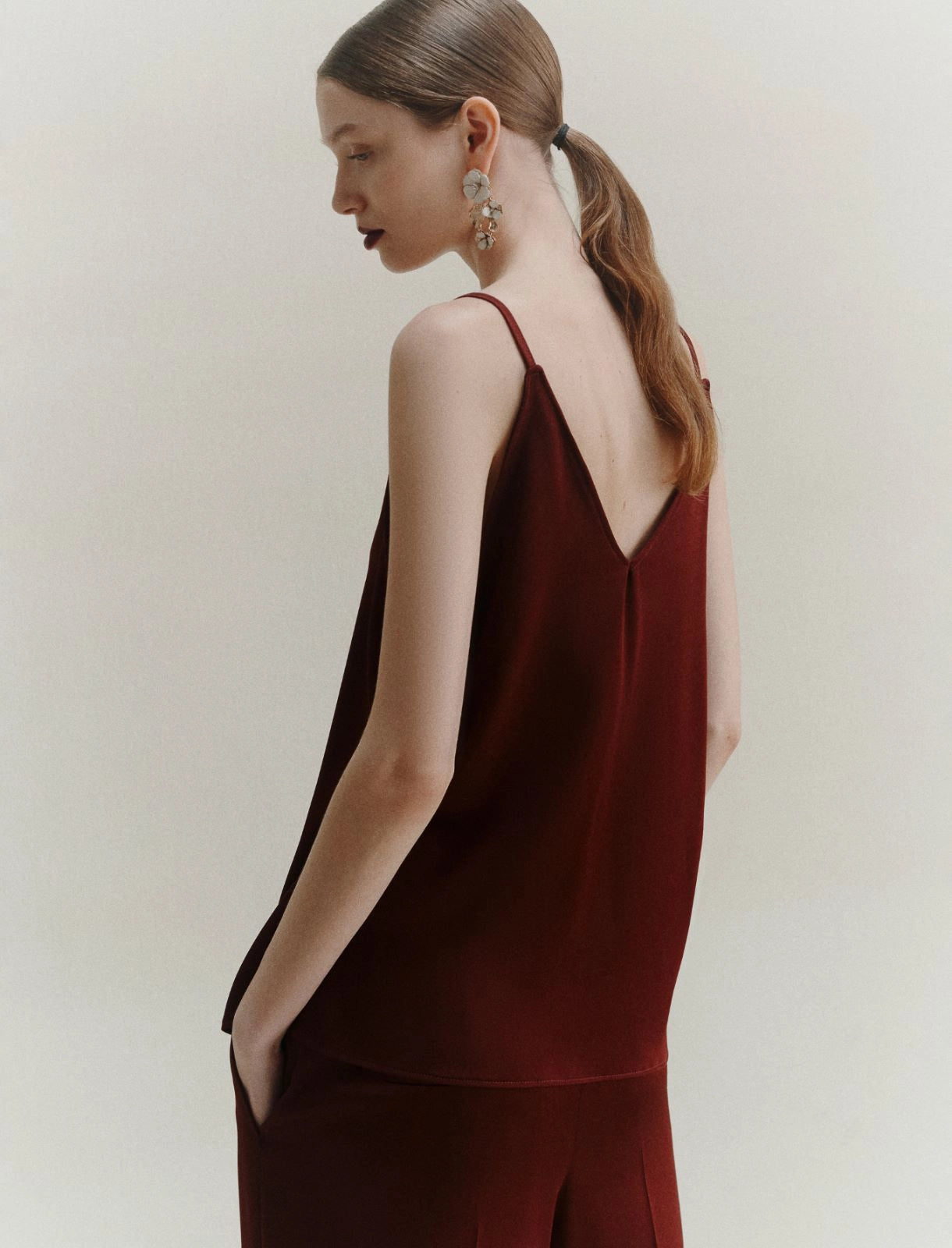 Marella Top sottoveste in satin, bordeaux Carso AI25