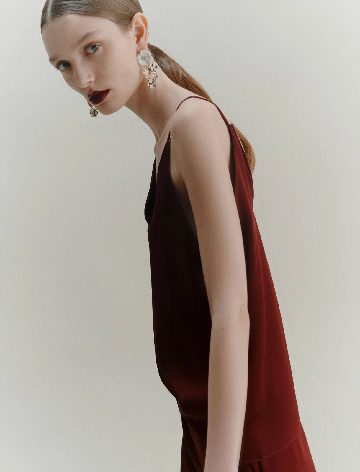 Marella Top sottoveste in satin, bordeaux Carso AI25