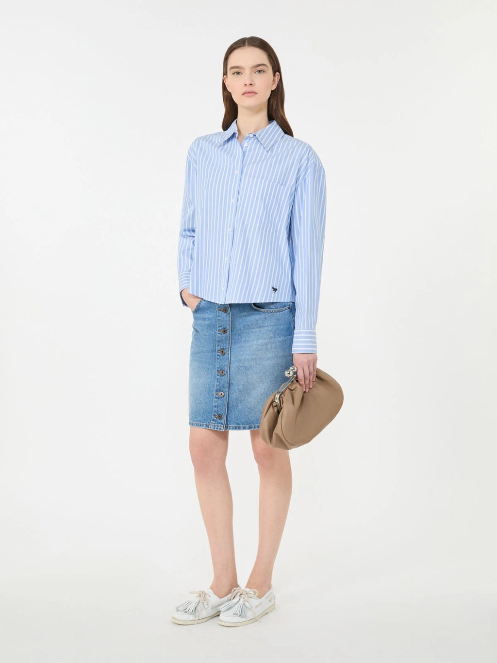 Weekend Max Mara Camicia in Oxford di cotone a righe Cartone PE26 WeekendMaxMara