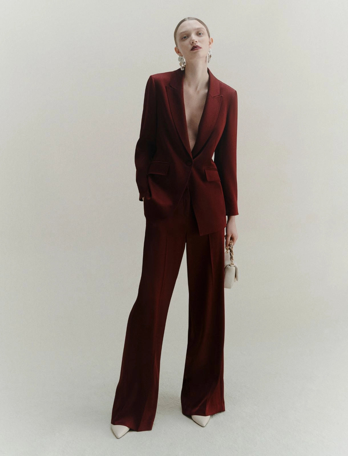 Marella Giacca in satin bordeaux Cognac AI25