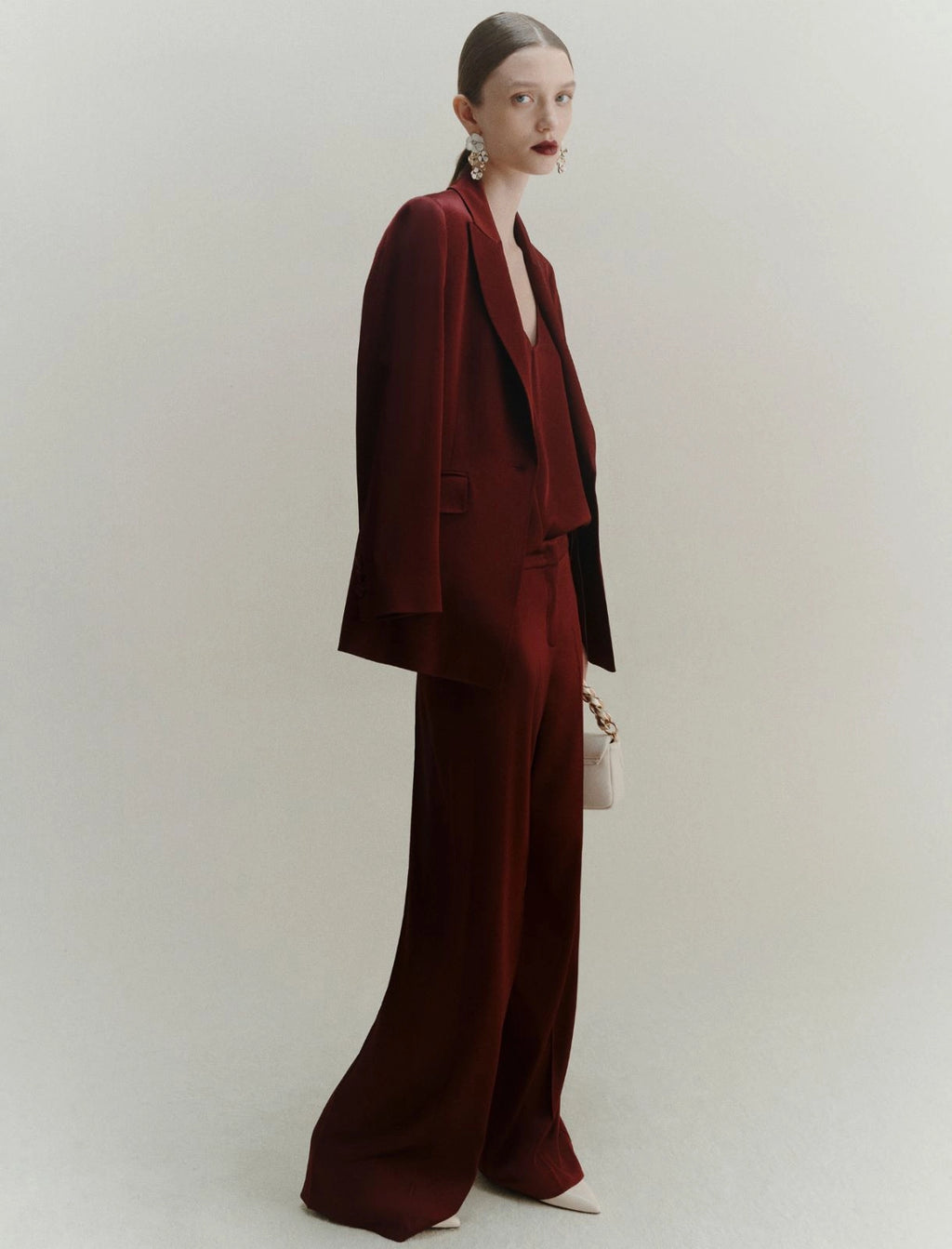 Marella Giacca in satin bordeaux Cognac AI25