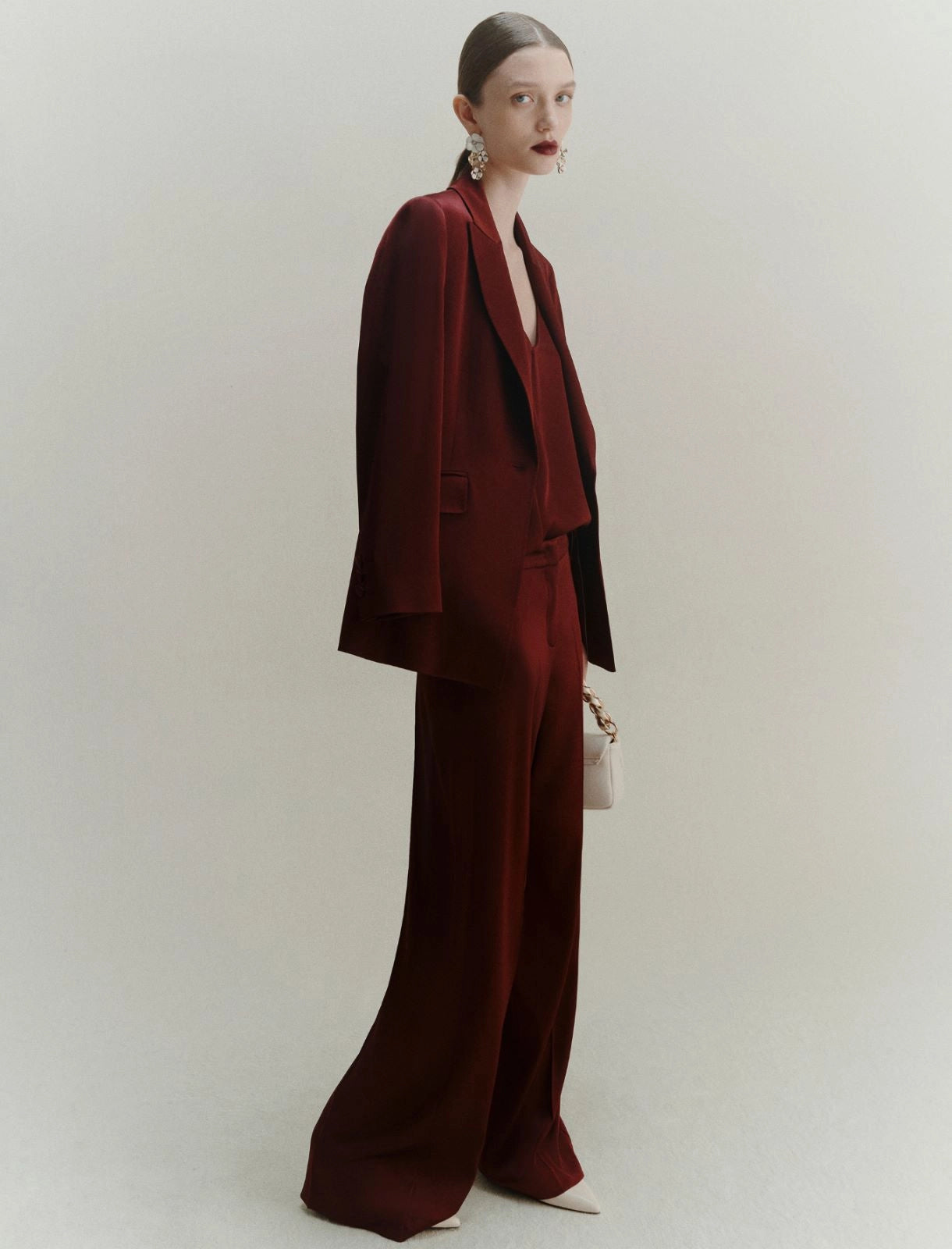 Marella Giacca in satin bordeaux Cognac AI25