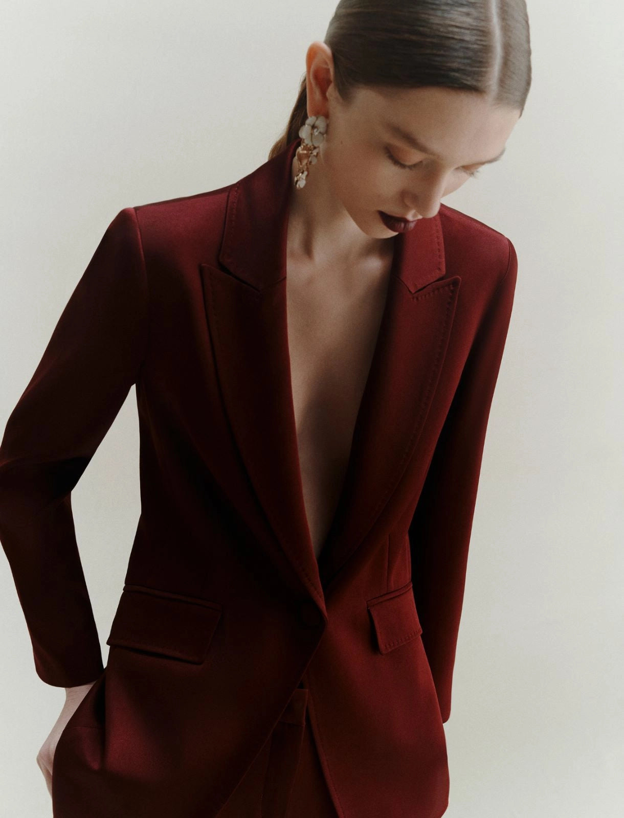 Marella Giacca in satin bordeaux Cognac AI25