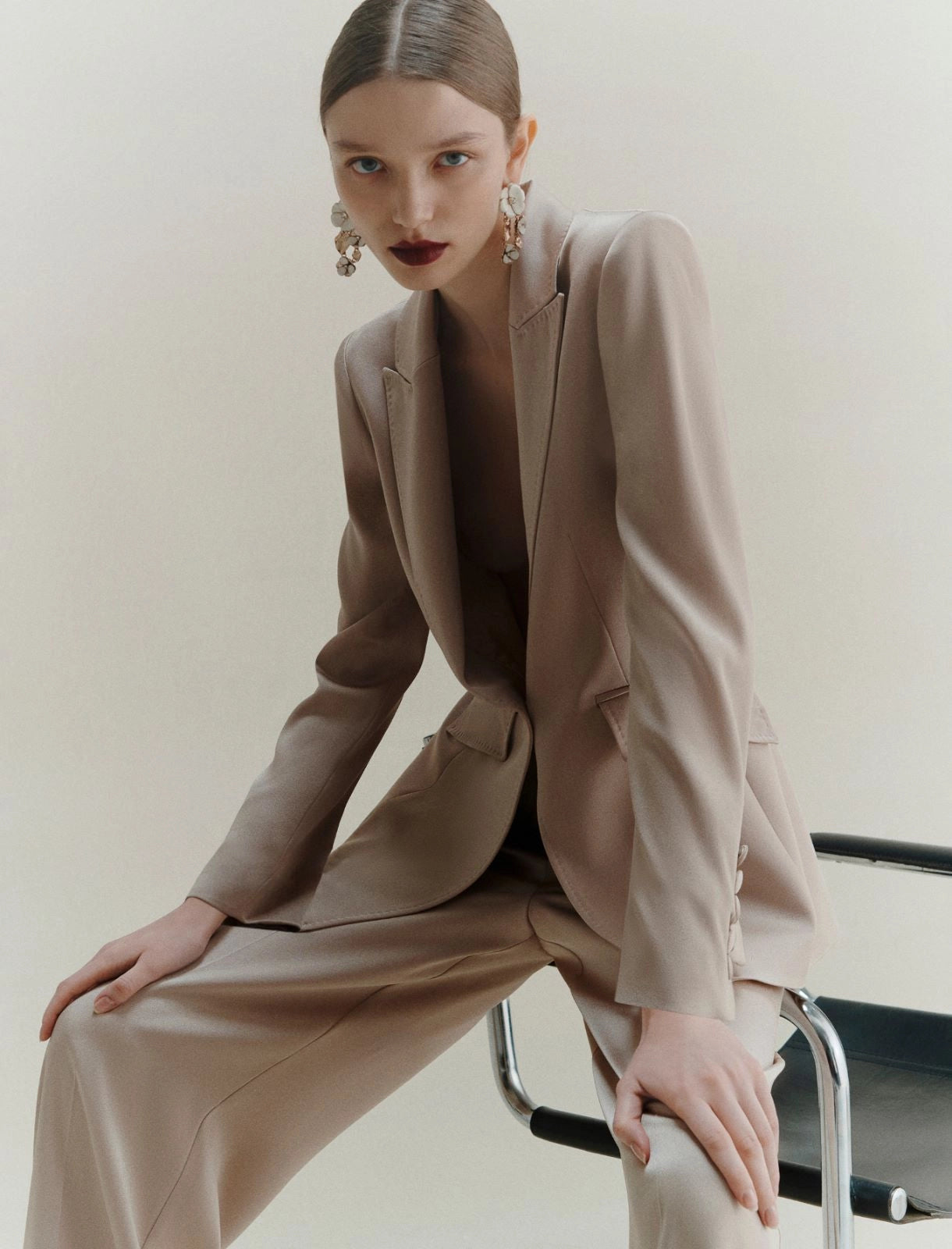 Marella Giacca in satin naturale Cognac AI25