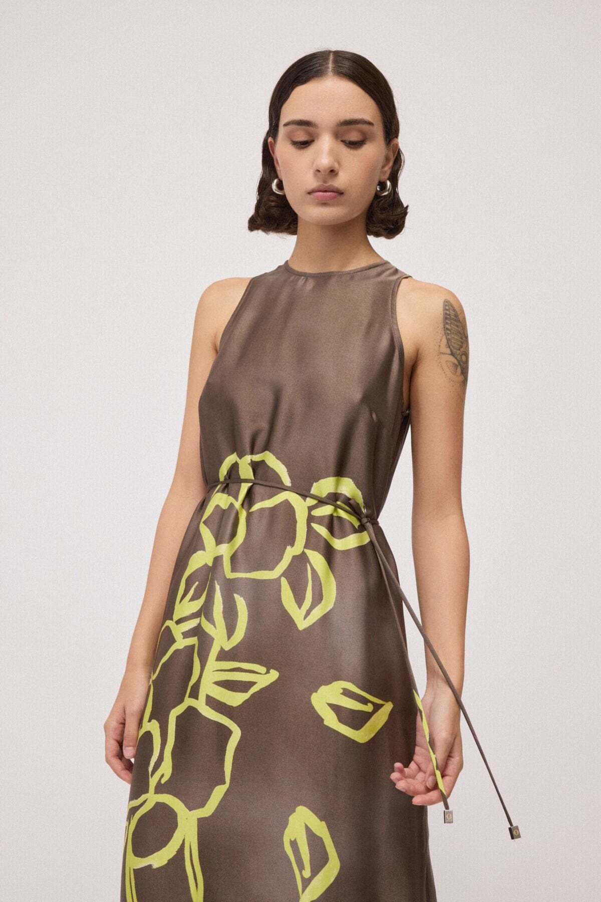 Ottod'Ame Abito midi in raso di viscosa mod DA5381 PE26 Ottod'Ame