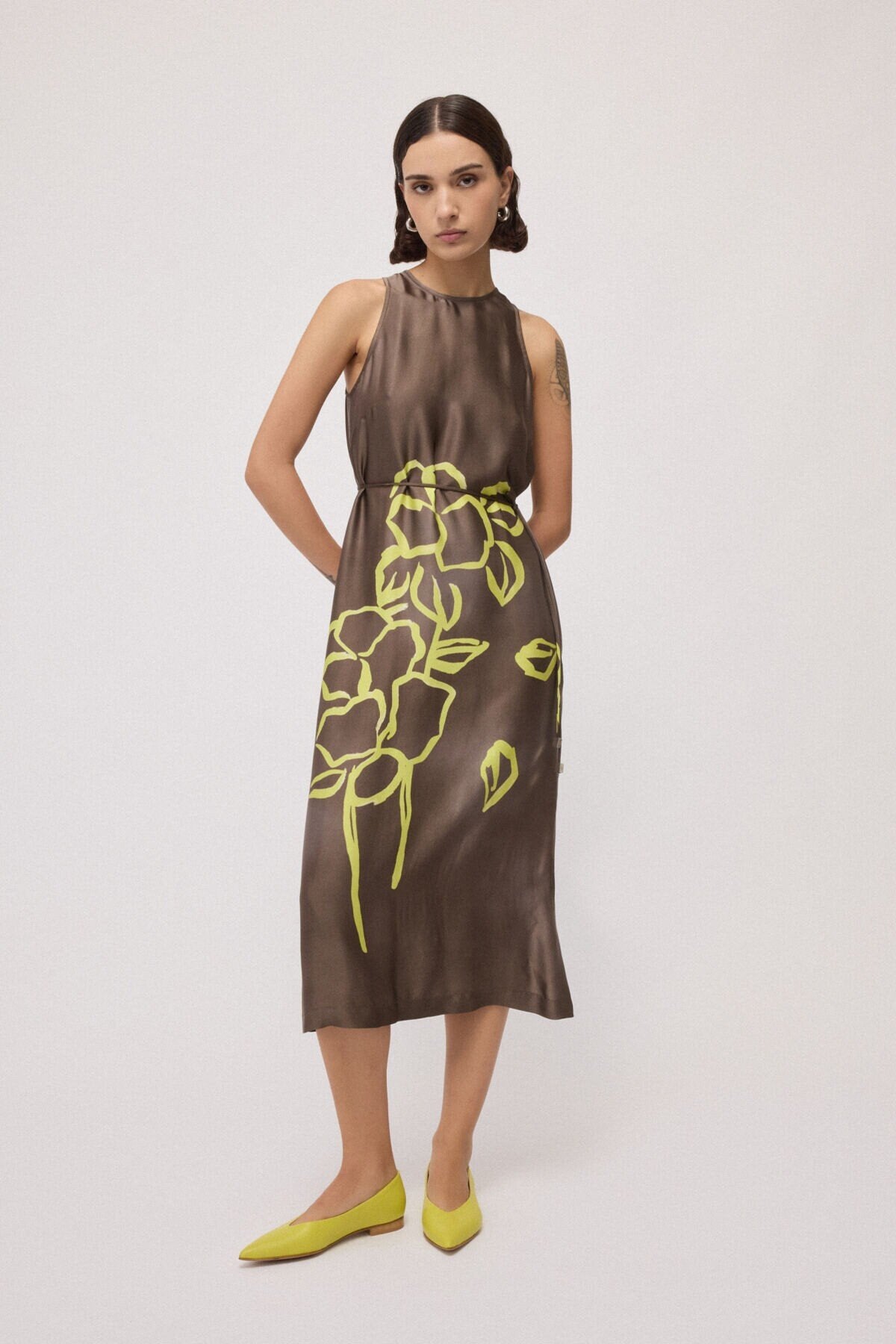 Ottod'Ame Abito midi in raso di viscosa mod DA5381 PE26 Ottod'Ame