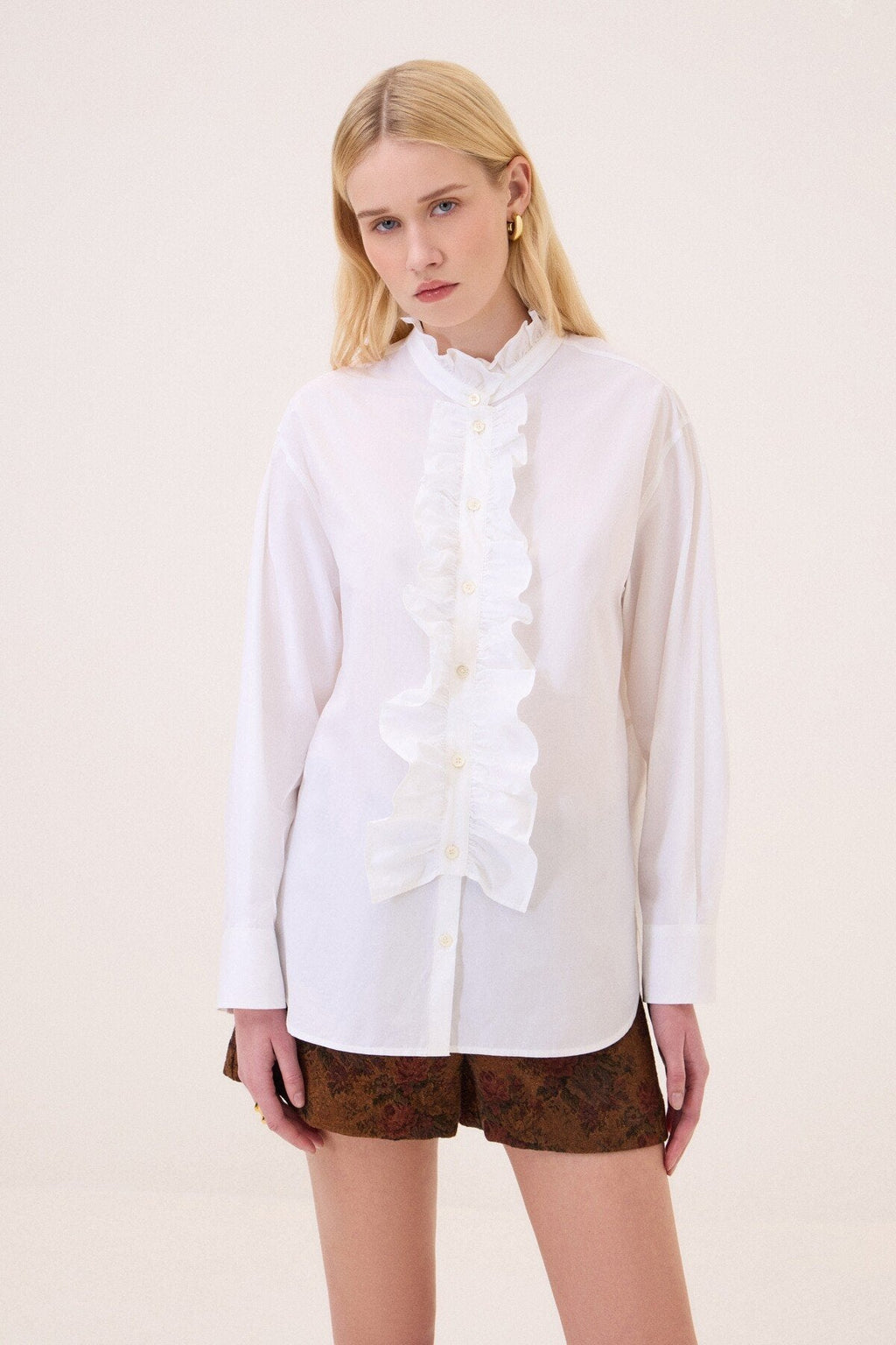 Ottod'Ame Camicia in cotone con volant DC5324 AI26 Ottod'Ame