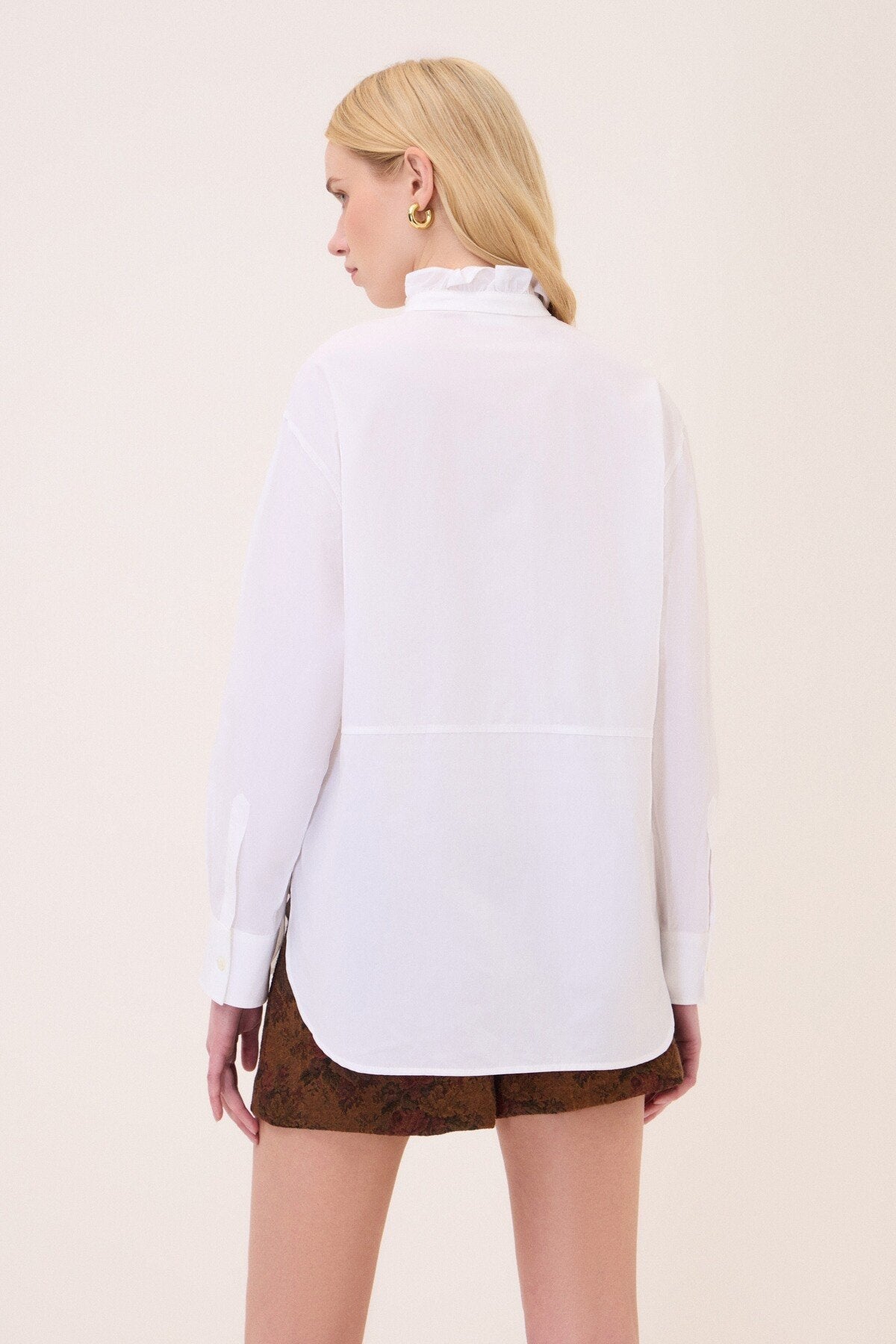 Ottod'Ame Camicia in cotone con volant DC5324 AI26 Ottod'Ame