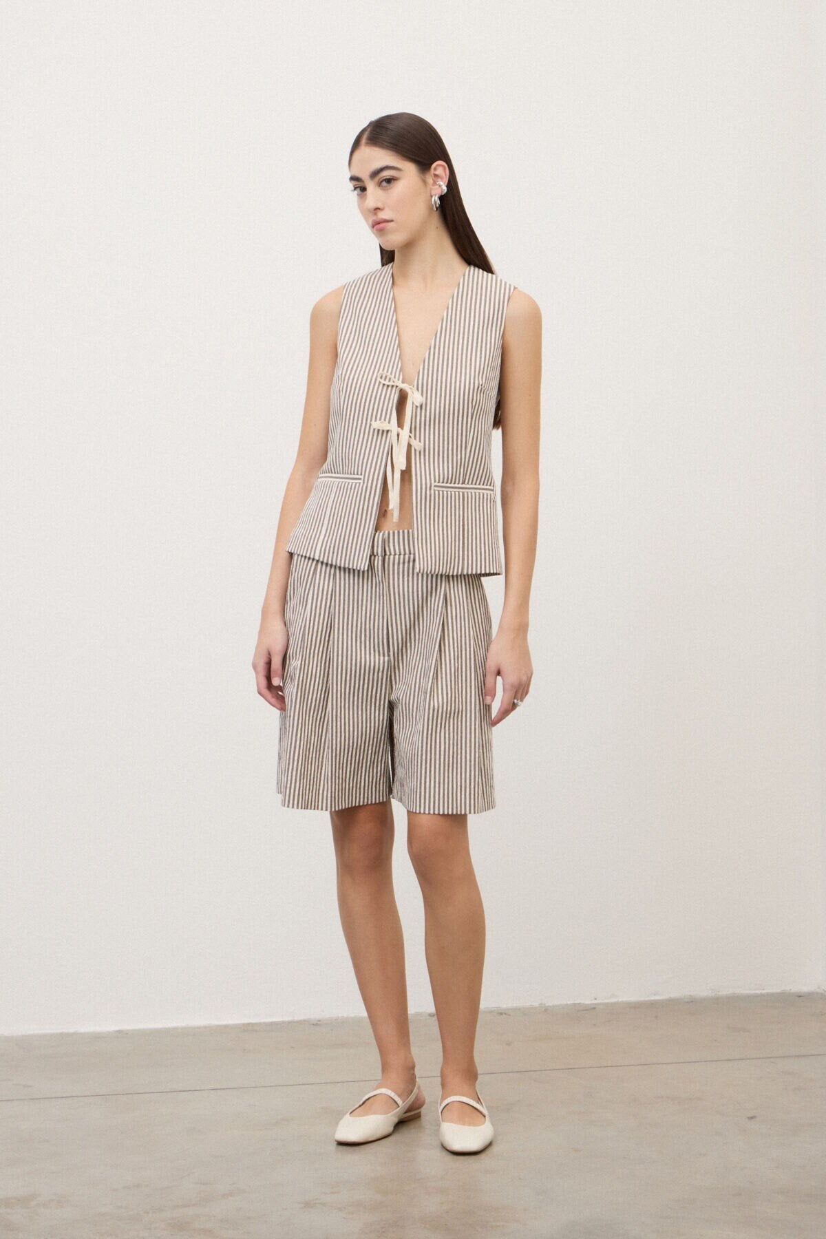 Ottod'Ame Shorts a righe con elastico in vita DP0047 PE26 Ottod'Ame