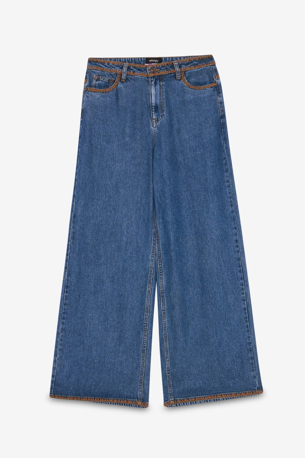 Ottod'Ame Jeans wide leg con ricami grafici a contrasto DP0097  AI26 Ottod'Ame
