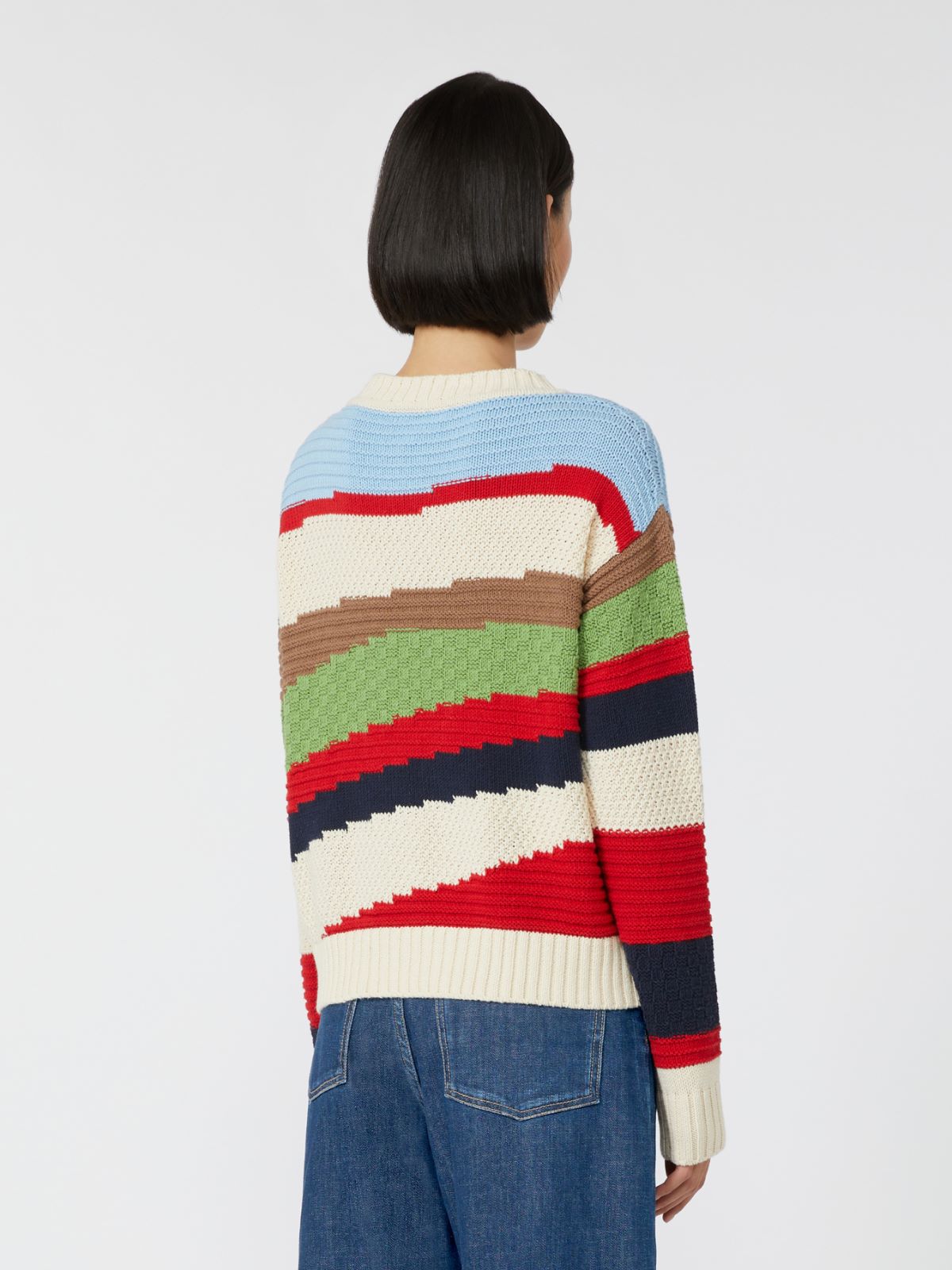 Weekend Max Mara Maglia intarsiata in cotone multicolor Polo  AI25 image 2
