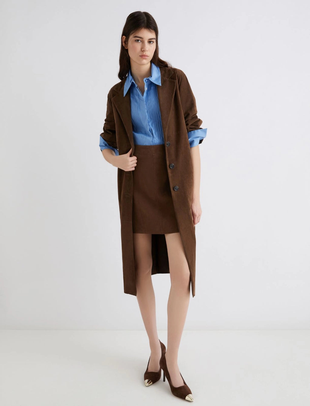 Marella Trench in suede marrone Edel  AI25