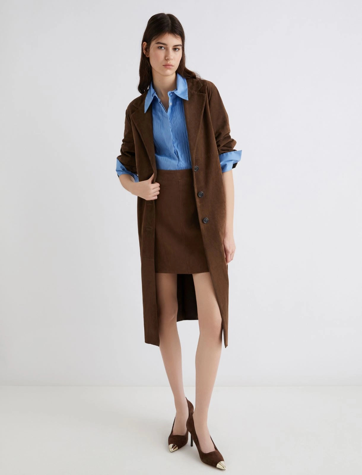 Marella Trench in suede marrone Edel  AI25