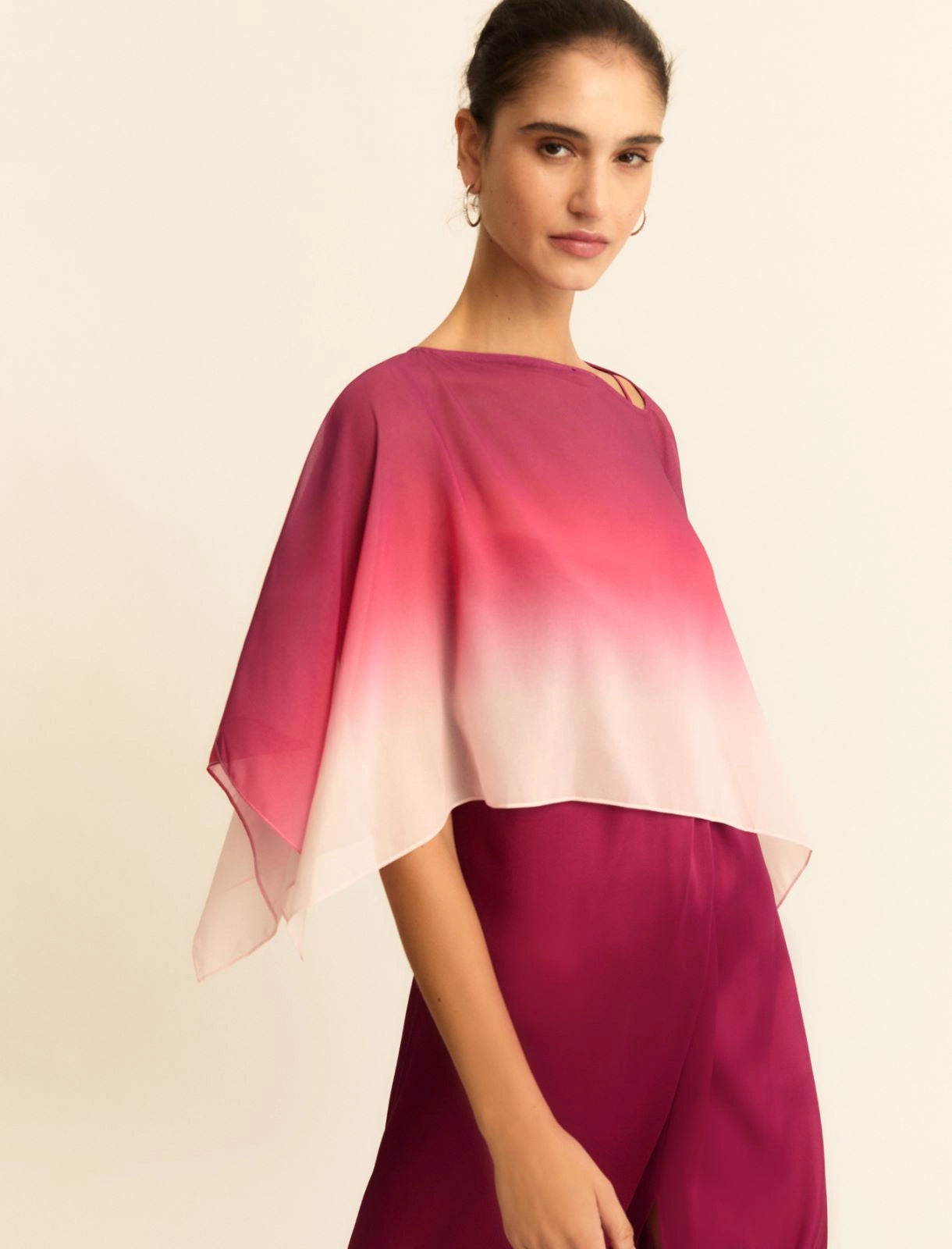 Emme Marella Cappa assimetrica in georgette EMMOperoso PE26 Emme Marella