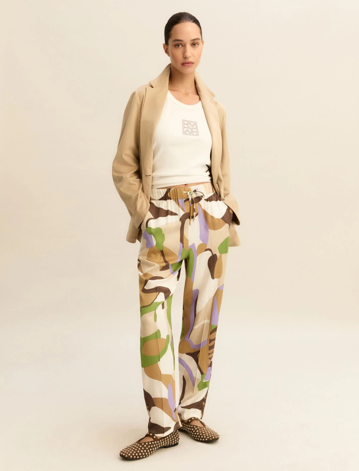 Emme Marella Jogger in twill stampato EMMOsso PE26 Emme Marella