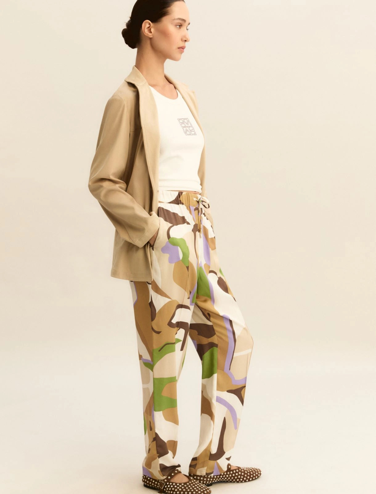 Emme Marella Jogger in twill stampato EMMOsso PE26 Emme Marella