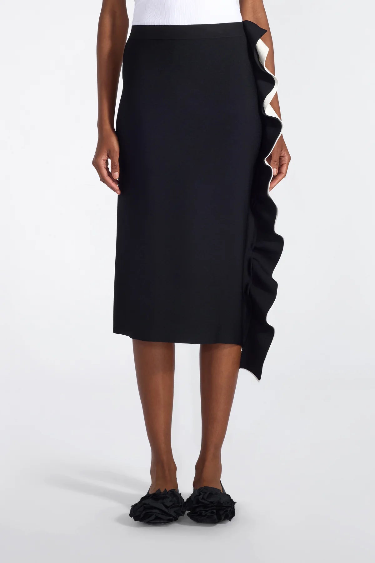 Liviana Conti Gonna midi patchwork con motivi rouches Gillian mod F6SA55 PE26 Liviana Conti