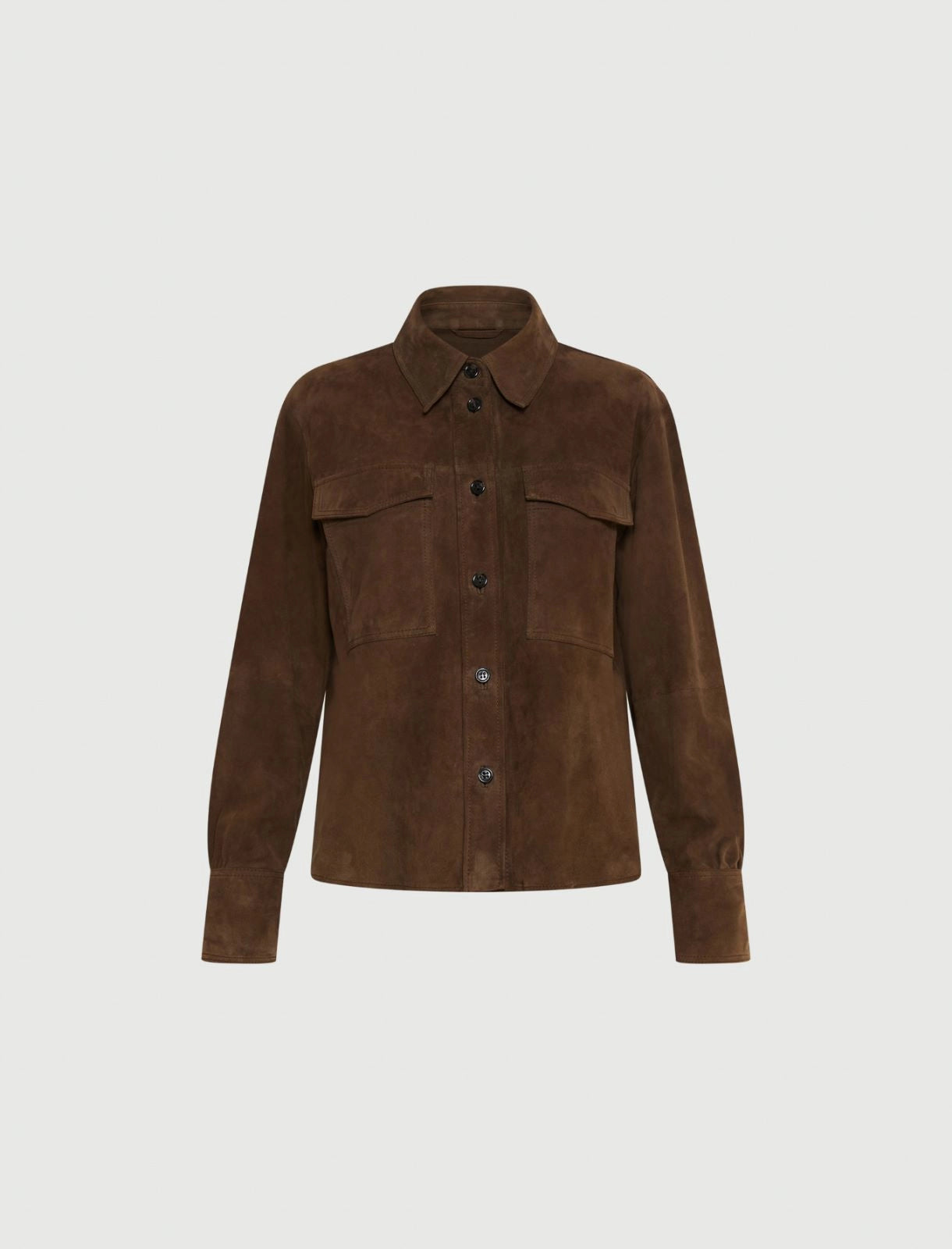 Marella Camicia in suede marrone Gioco AI25