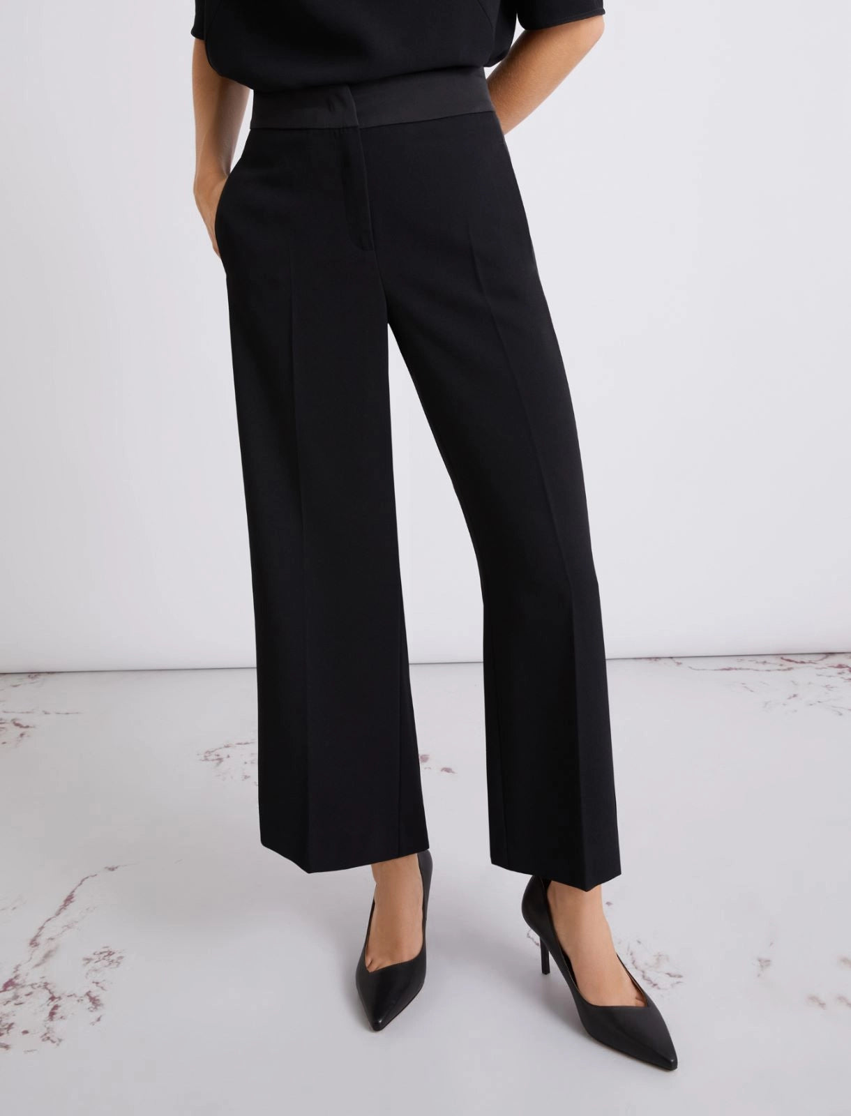 Marella ART. 365 Pantalone in envers satin, nero Grace PE26 Marella Art 365