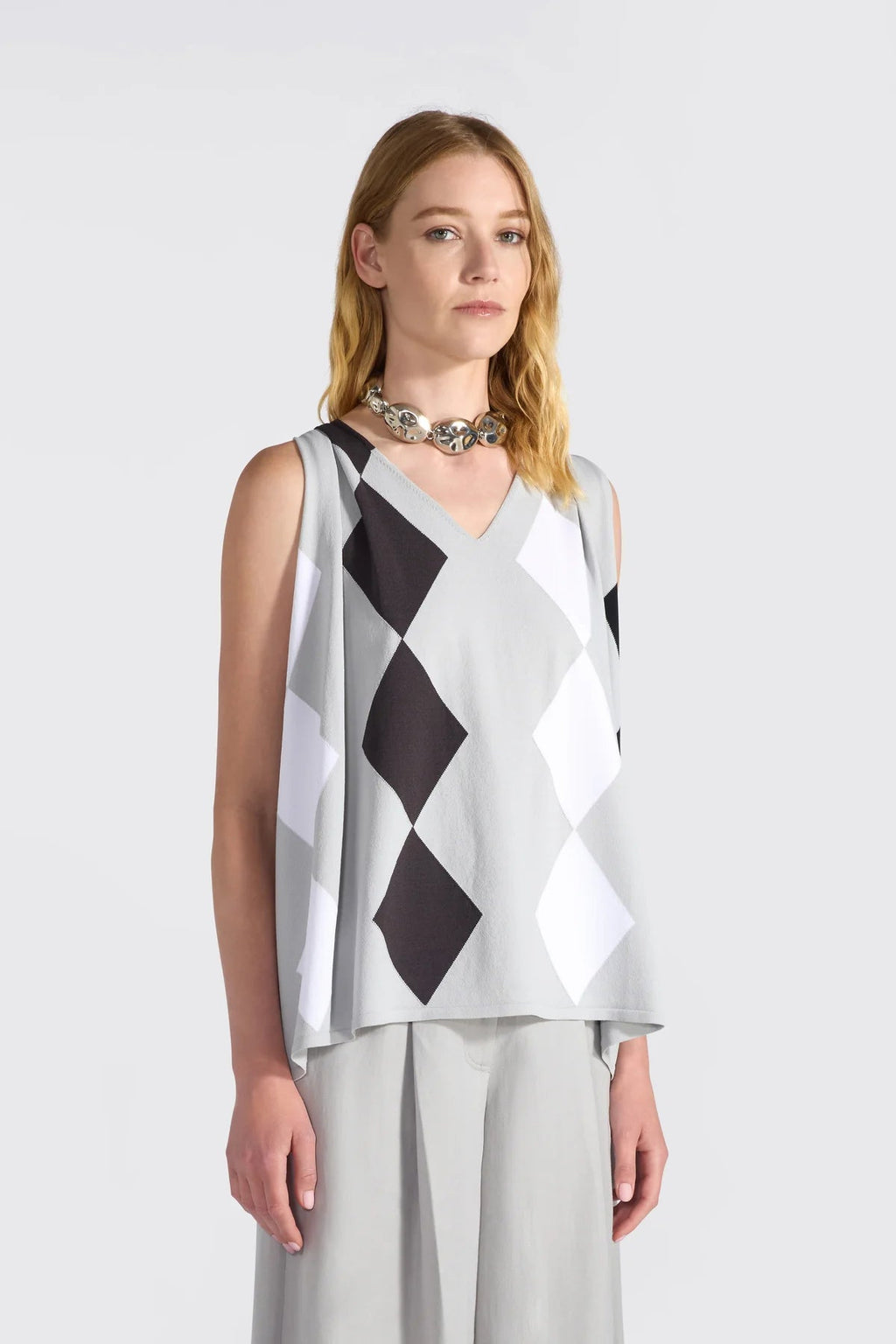 Liviana Conti Top con disegni rombi in viscosa Guia mod F6SA58 PE26 Liviana Conti